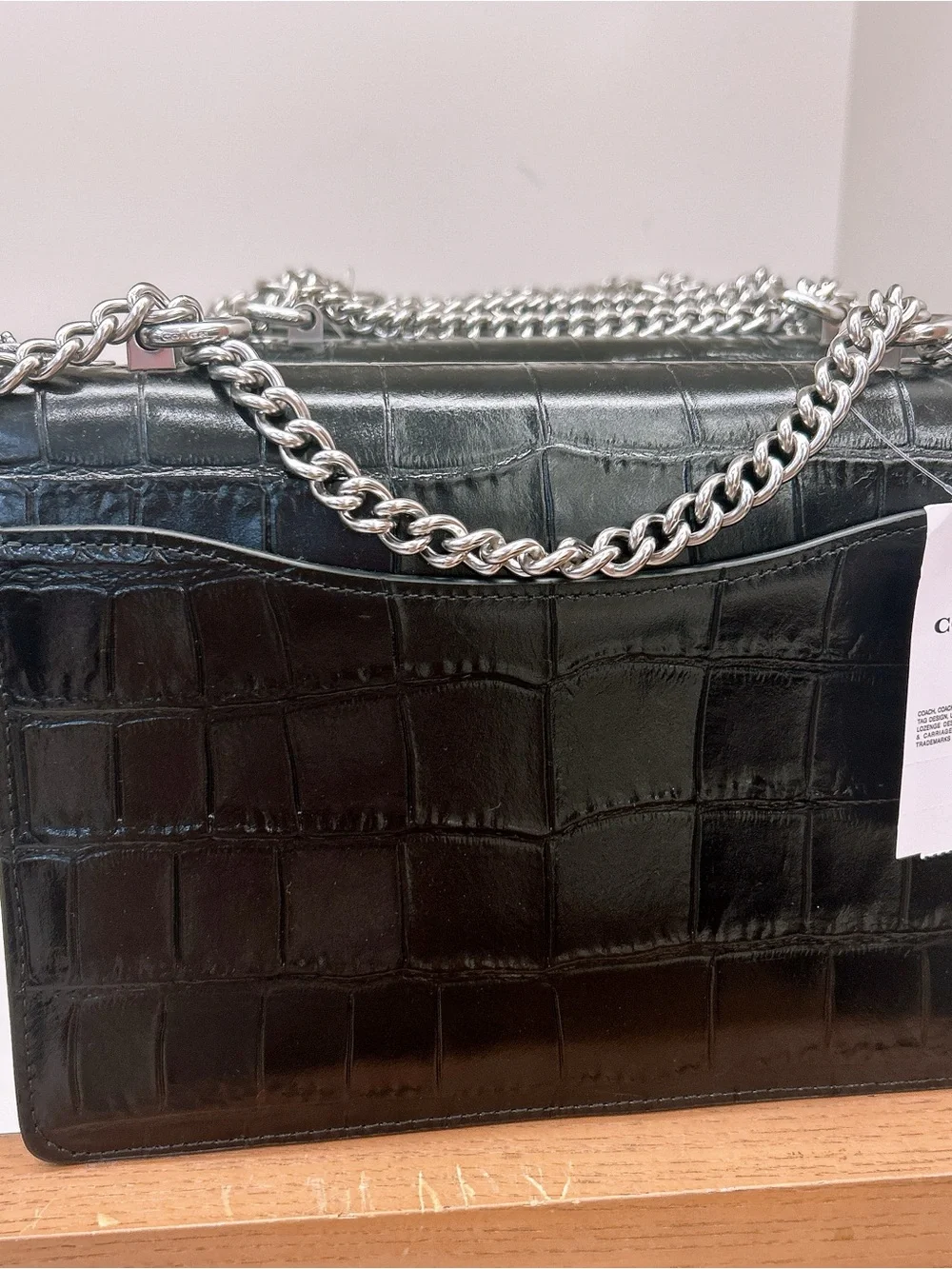 Coach Black Croc-Embossed Klare Crossbody Bag CC840